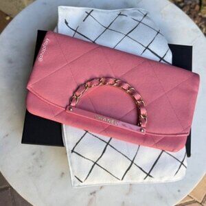 Chanel A Real Catch Caviar Leather Clutch